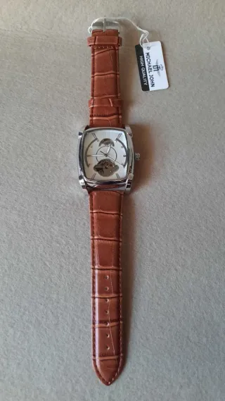 Orologio Uomo Automatico Michael John Pelle Marron