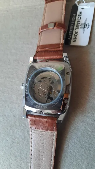 Orologio Uomo Automatico Michael John Pelle Marron