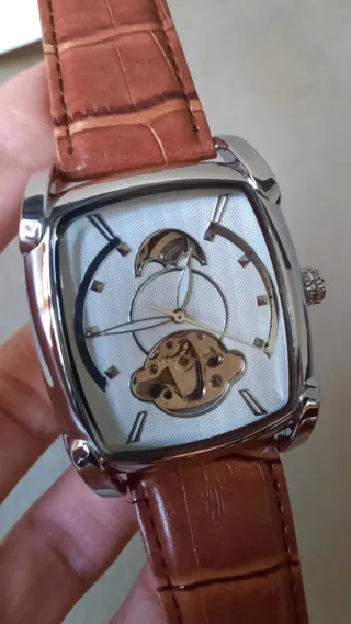Orologio Uomo Automatico Michael John Pelle Marron
