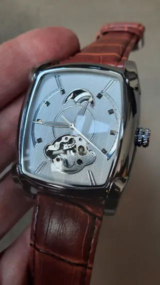 Orologio Uomo Automatico Michael John Pelle Marron