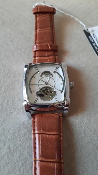 Orologio Uomo Automatico Michael John Pelle Marron