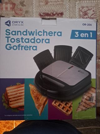 Sandwichera, Tostadora y Gofrera 3 en 1 ORYX