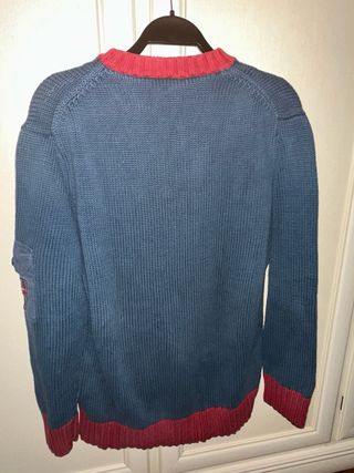 Maglione Uomo Vintage Cotone Blu/Rosso