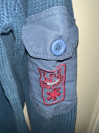 Maglione Uomo Vintage Cotone Blu/Rosso