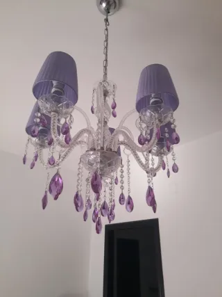 Elegante lampadario con cristalli di swaroski viol