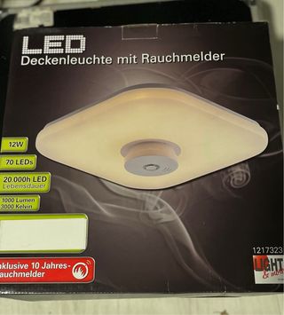 Lámpara LED techo con detector de humo 12W