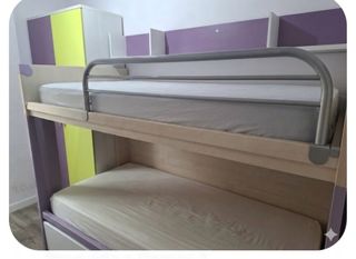 Litera madera con cajones y escalera