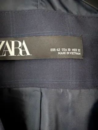 Traje cuadros Zara NUEVO - Talla 40
