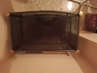 Mesa auxiliar cristal y metal
