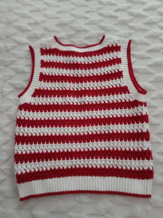 Chaleco de punto a rayas