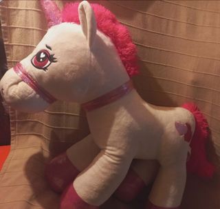 Peluche Unicorno Bianco Rosa Grande