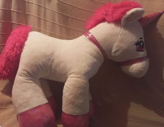 Peluche Unicorno Bianco Rosa Grande