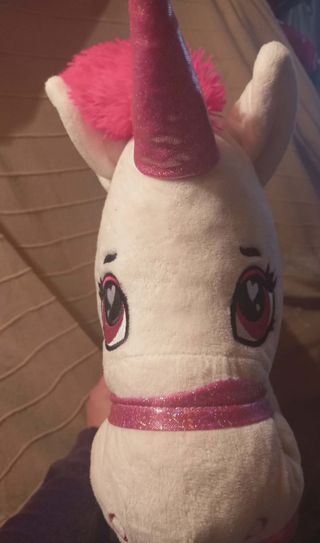 Peluche Unicorno Bianco Rosa Grande