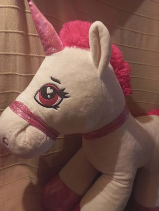 Peluche Unicorno Bianco Rosa Grande