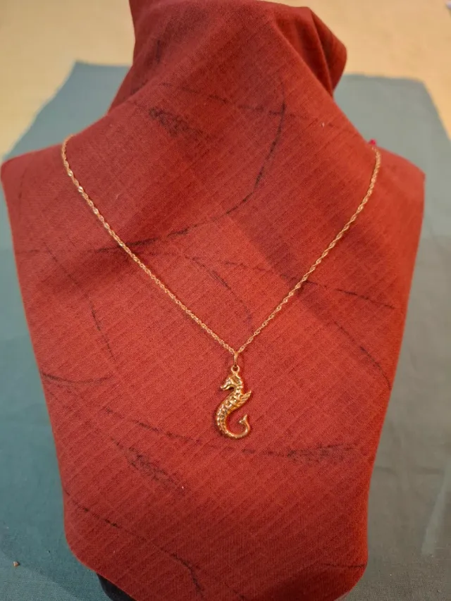 Colgante Caballito Mar Oro 18kl + Cadena 45cm