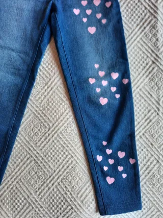 Jeans nuovi bambina cuoricini rosa taglia 8 anni