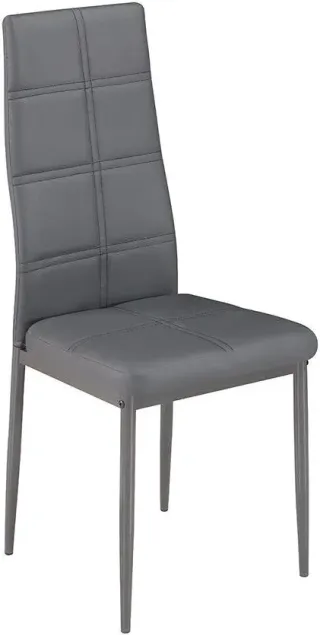 Juego de 6 Sillas AXISS Tapizadas PU Gris