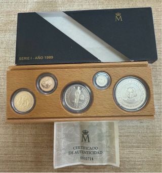 Lote 5 monedas plata V centenario 1989