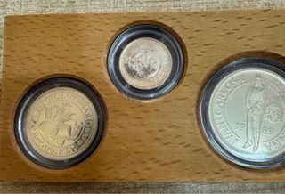 Lote 5 monedas plata V centenario 1989