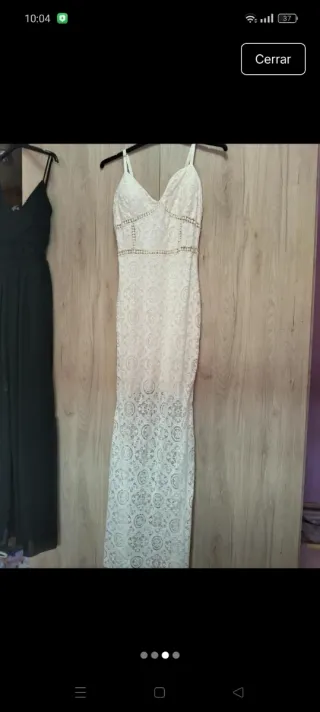 Vestido largo encaje blanco