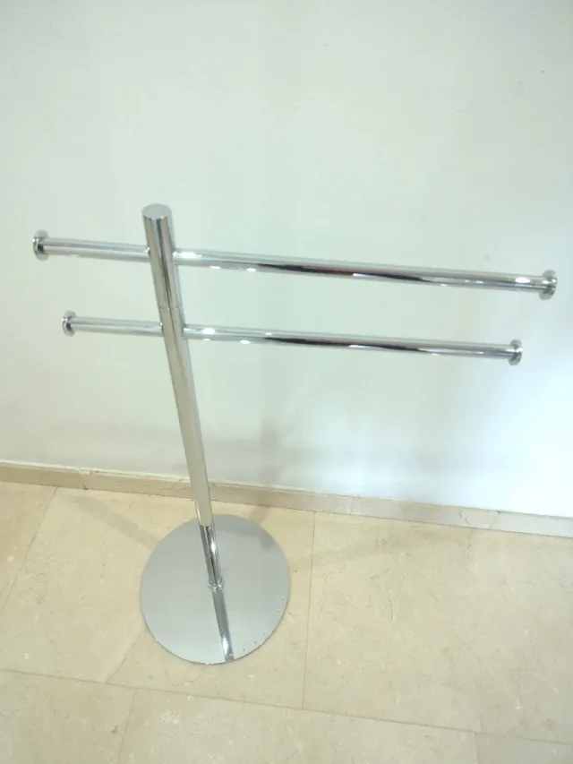 Toallero y porta rollos baño cromado 2x1