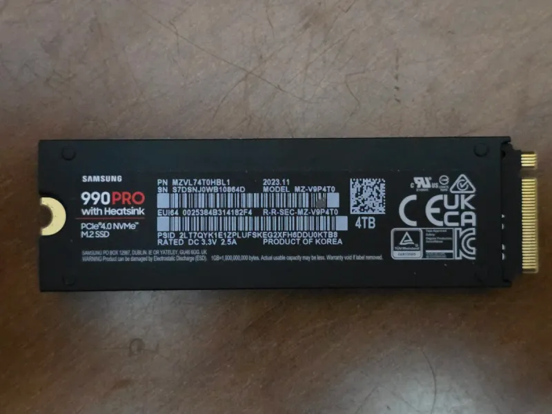 SSD Samsung 990 Pro 4TB NVMe M.2 con Disipador afbeelding 3