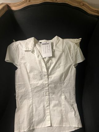 Camisa Blanca Manga Corta Brandy Melville