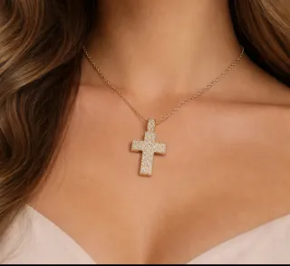 Colgante Swarovski Cruz Insignia Dorada