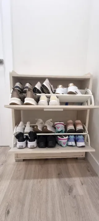 Zapatero Doble Madera y Metal