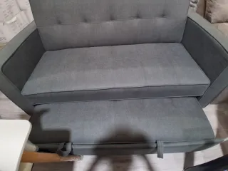 Divano in pelle sintetica beige/marrone