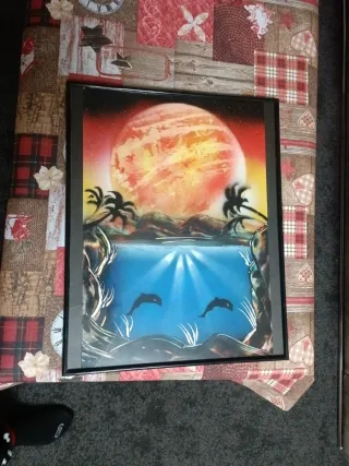 Cuadro artístico paisaje acuático