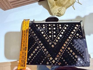 Bolso fiesta negro con detalles plata
