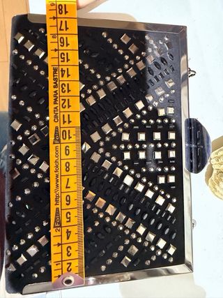 Bolso fiesta negro con detalles plata