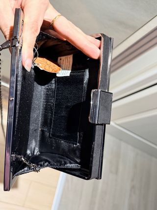 Bolso fiesta negro con detalles plata