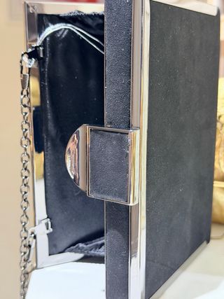 Bolso fiesta negro con detalles plata