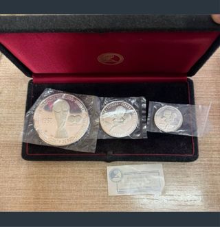 Estuche 3 Monedas Plata Mundial España 82
