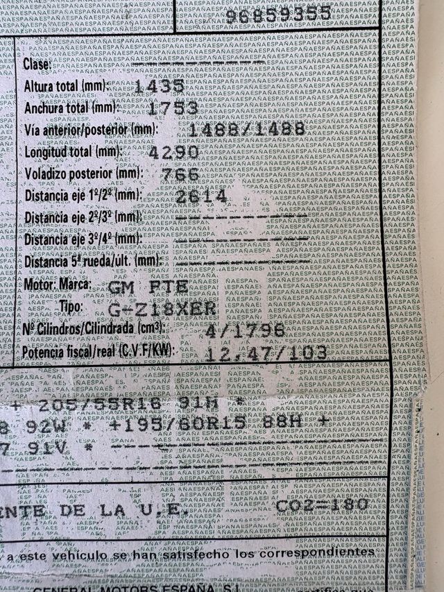 Motor Opel Astra 1.8 Gasolina