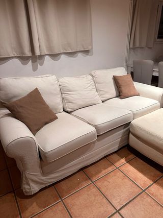 Sofá cama beige tela de 3 plazas