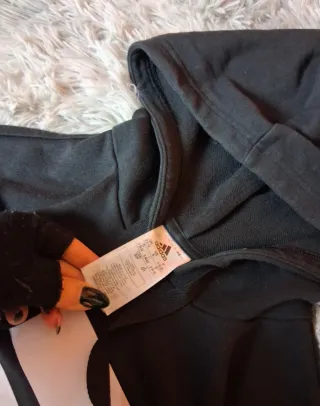 Felpa Adidas nera con logo grande - Taglia S