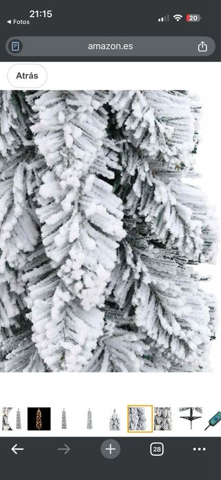 Árbol de Navidad nevado blanco Artificial 60cm