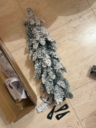 Árbol de Navidad nevado blanco Artificial 60cm