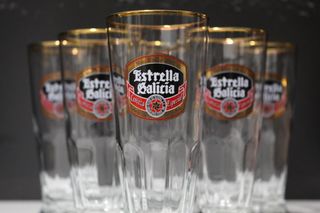 6 Bicchieri Estrella Galicia Especial Borde Oro