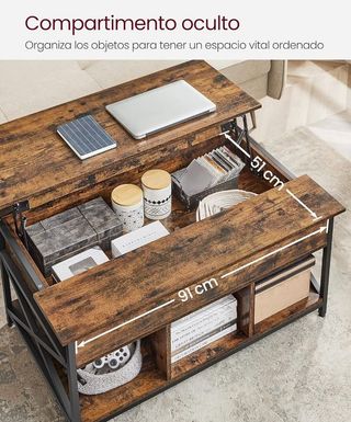 VASAGLE Mesa de Centro, Mesa de Café