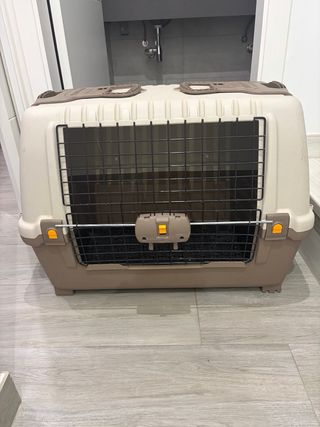 Transportín Perro Rígido Coche Beige/Marrón
