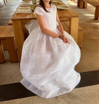 Vestido Comunión Blanco talla 115 Marca Tizzas