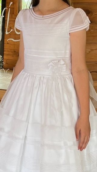 Vestido Comunión Blanco talla 115 Marca Tizzas
