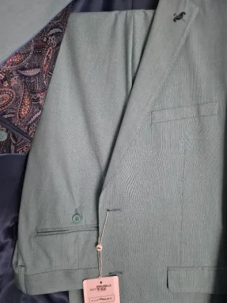 Traje de chaqueta color verde azulado