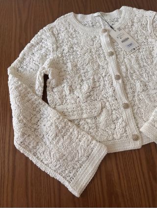 Chaqueta blanca Crochet Zara