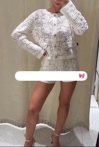 Chaqueta blanca Crochet Zara