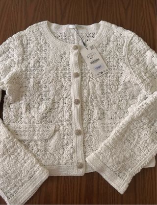 Chaqueta blanca Crochet Zara